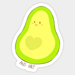 Half Avocado Couple Pair - Right Sticker